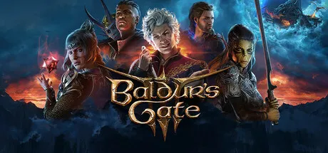 Official Baldur’s Gate 3 Steam store header showing the party and game title