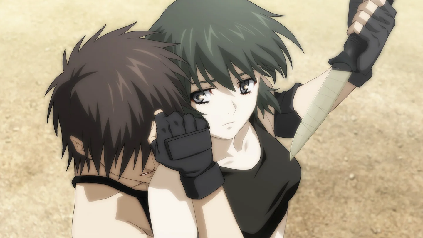 Official Phantom PHANTOM OF INFERNO NITRO ARCHIVE screenshot showing two characters in a close-quarters knife confrontation